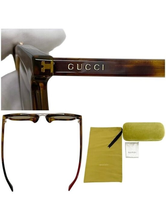 Gucci Sunglasses Brown Tortoiseshell Style Wellington Acetate Metal Eyewear main image 10